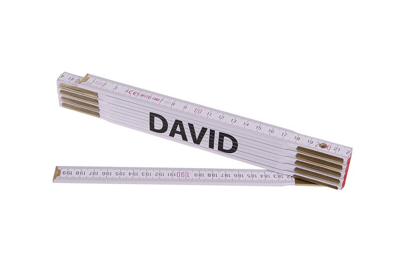 Metr skládací 2m DAVID (PROFI,bílý,dřevo) 0.122 Kg  DÍLNA Sklad16 13418 100