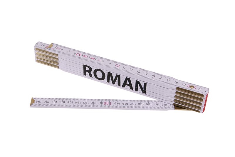 Metr skládací 2m ROMAN (PROFI,bílý,dřevo) 0.1205 Kg  DÍLNA Sklad16 13422 100