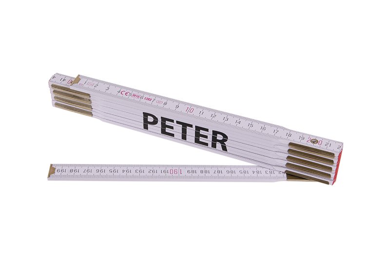 Metr skládací 2m PETER (PROFI,bílý,dřevo) 0.122 Kg  DÍLNA Sklad16 13442 100