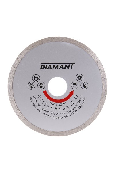 Kotouč diamantový DIAMANT 115x1.8x22.2mm plný 0.125 Kg  DÍLNA Sklad16 21011 100